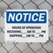 Signmission Hours Of Operation Receiving _ Am - _, 14 in W x Rectangle, Plastic OS-2PACK-NS-P-1014-L-13545 - alternate 3